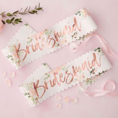 Picture of FLORAL BRIDESMAID SASH - FLORAL HEN PARTY