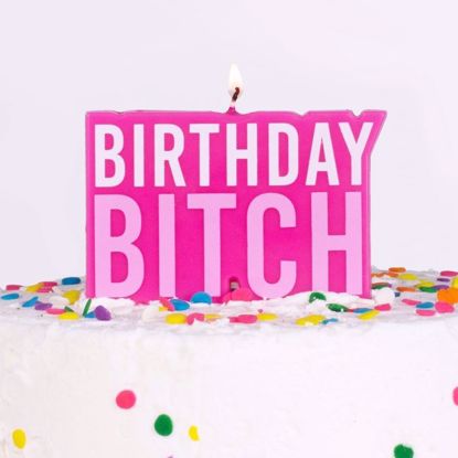 Picture of PINK BIRTHDAY BITCH BIRTHDAY CAKE CANDLE - NAUGHTY PARTY