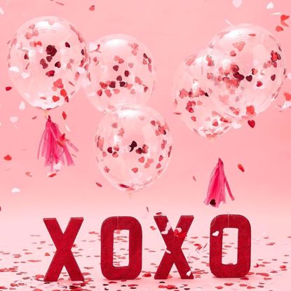 Picture of CONFETTI HEARTS BALLOONS - BE MY VALENTINE