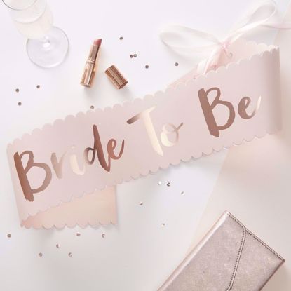 Picture of PINK & ROSE GOLD BRIDE TO BE SASH - TEAM BRIDE