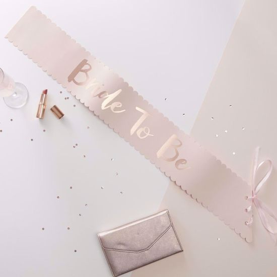 Picture of PINK & ROSE GOLD BRIDE TO BE SASH - TEAM BRIDE