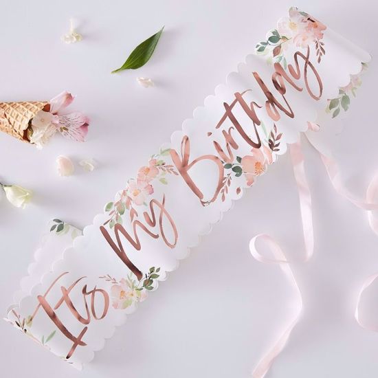 Picture of IT'S MY BIRTHDAY FLORAL SASH - DITSY FLORAL
