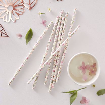 Picture of FLORAL PAPER STRAWS - DITSY FLORAL