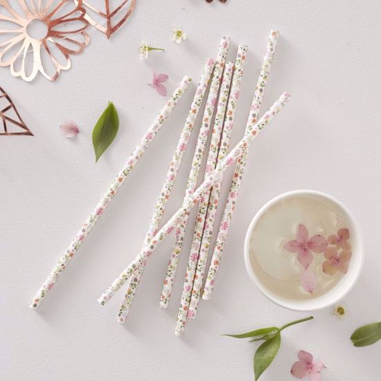 Picture of FLORAL PAPER STRAWS - DITSY FLORAL