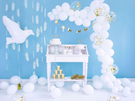 Picture of White Gold Balloon Garland Arch - 90 Balloons