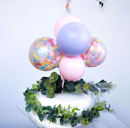 Picture of BALLOON CAKE TOPPER MINI GARLAND PINK LILAC