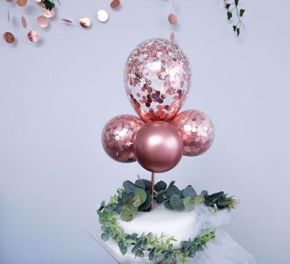 Picture of BALLOON CAKE TOPPER MINI GARLAND ROSE GOLD BIRTHDAY