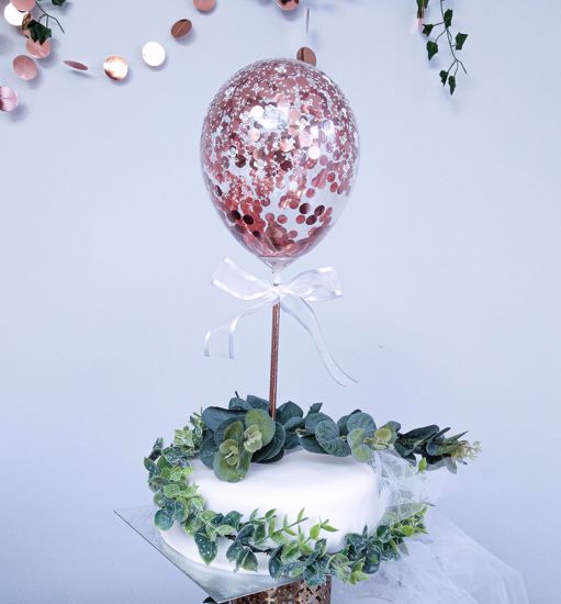 Picture of BALLOON CAKE TOPPER ROSE GOLD BIRTHDAY