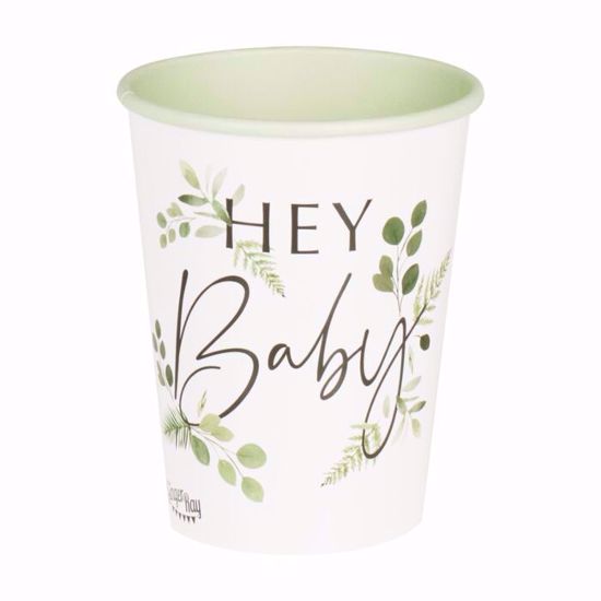 Picture of Hey Baby Shower Paper Cups Botanical