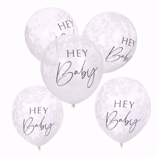 Picture of HEY BABY SHOWER CONFETTI BALLOONS