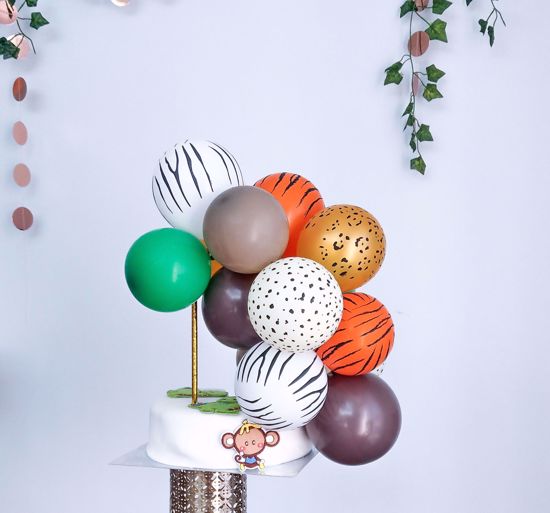 Picture of ANIMAL PRINT BALLOON CAKE TOPPER MINI GARLAND
