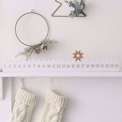 Picture of WOODEN STAR REUSEABLE ADVENT CALENDAR