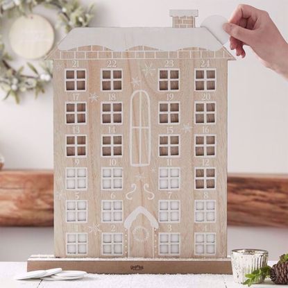 Picture of WOODEN REUSEABLE ADVENT CALENDAR HOUSE