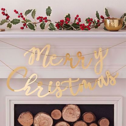 Picture of MERRY CHRISTMAS GOLD ACRYLIC BUNTING