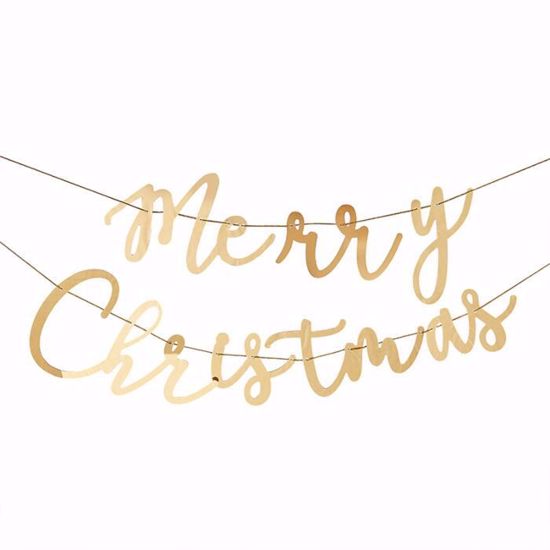 Picture of MERRY CHRISTMAS GOLD ACRYLIC BUNTING
