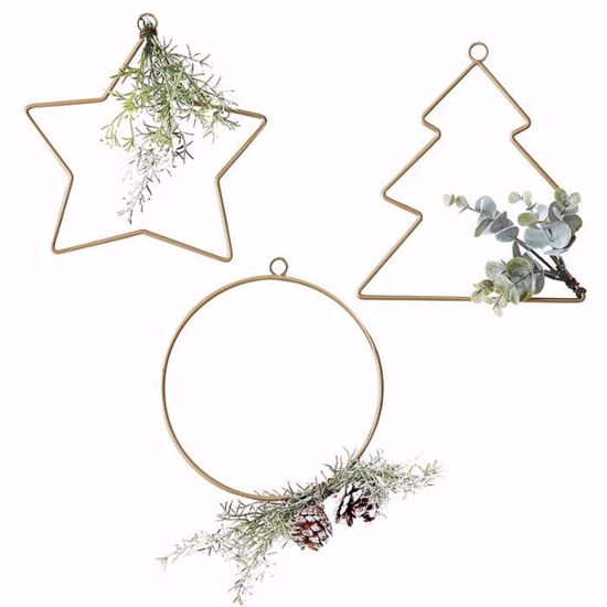 Picture of HANGING CHRISTMAS HOOP DECORATIONS & FOILAGE