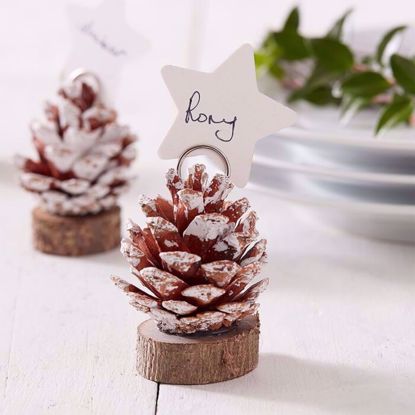 Picture of PINE CONE CHRISTMAS PLACE CARD HOLDERS
