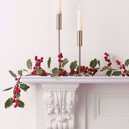Picture of ARTIFICIAL HOLLY AND BERRIES CHRISTMAS GARLAND