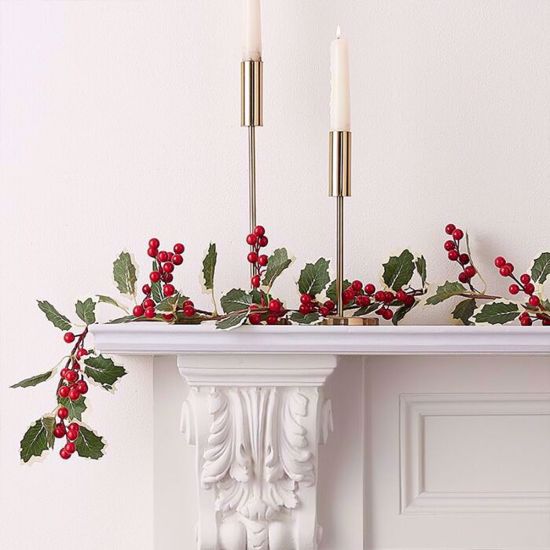 Picture of ARTIFICIAL HOLLY AND BERRIES CHRISTMAS GARLAND