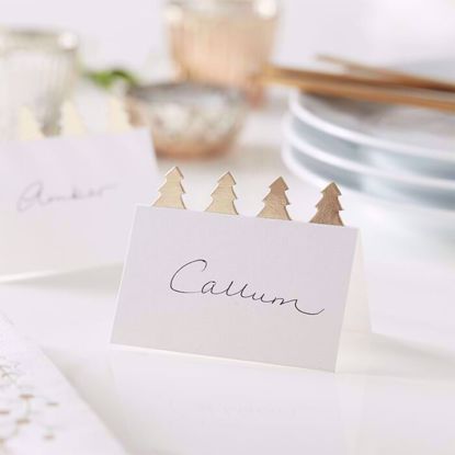 Picture of CHRISTMAS TREE PLACE CARDS WITH GOLD FOIL