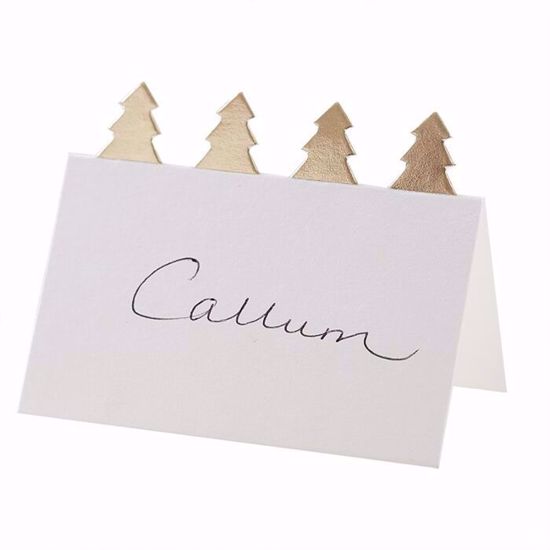 Picture of CHRISTMAS TREE PLACE CARDS WITH GOLD FOIL