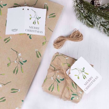 Picture of CHRISTMAS WRAPPING PAPER WITH TWINE AND TAG