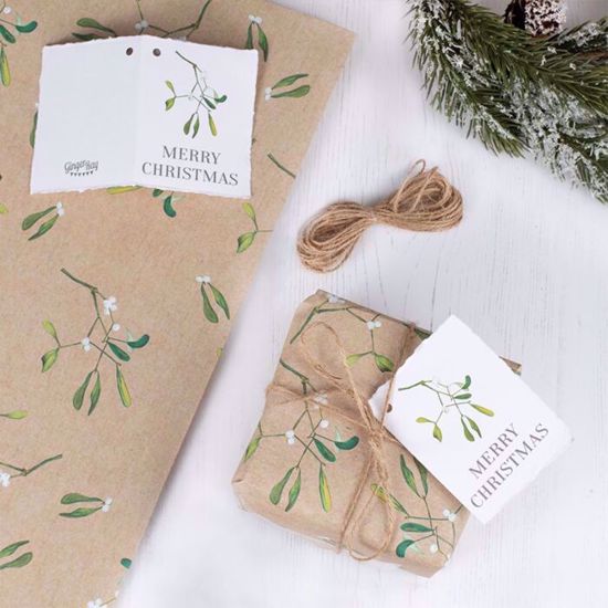 Picture of CHRISTMAS WRAPPING PAPER WITH TWINE AND TAG