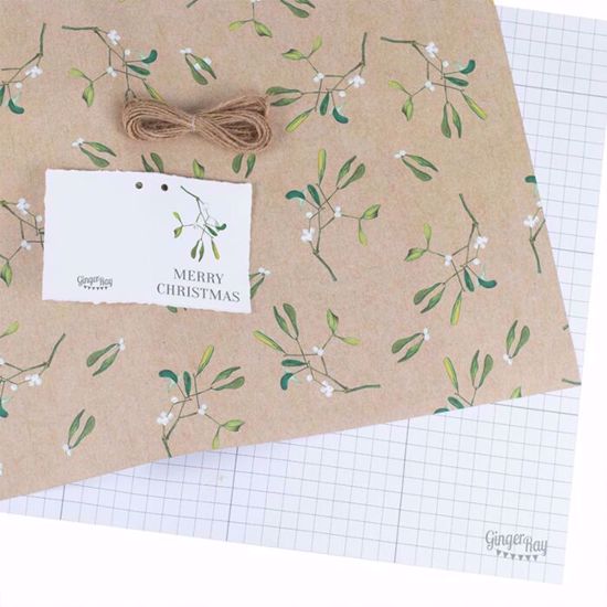 Picture of CHRISTMAS WRAPPING PAPER WITH TWINE AND TAG