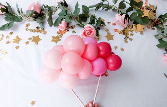 Picture of Balloon Cake Topper Mini Garland Pink Ombre