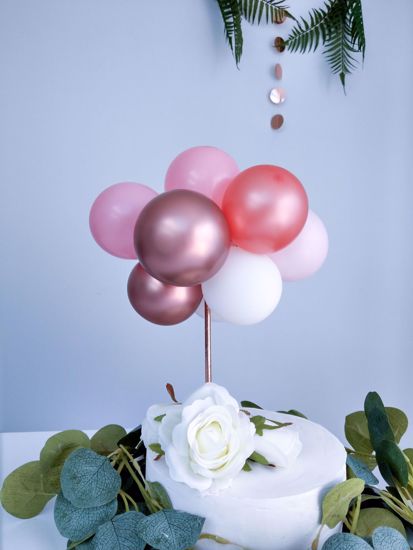 Picture of BALLOON CAKE TOPPER GARLAND ROSE GOLD CHROME PINK