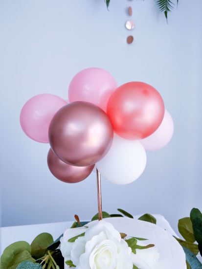 Picture of BALLOON CAKE TOPPER GARLAND ROSE GOLD CHROME PINK