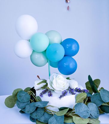 Picture of BALLOON CAKE TOPPER  MINT OMBRE BUNCH BIRTHDAY