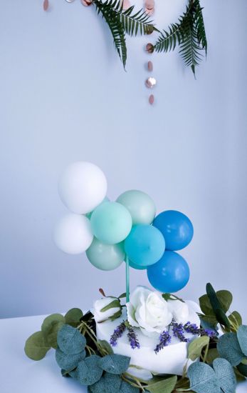 Picture of BALLOON CAKE TOPPER  MINT OMBRE BUNCH BIRTHDAY