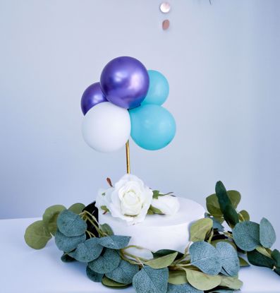 Picture of BALLOON CAKE TOPPER BUNCH PURPLE MINT