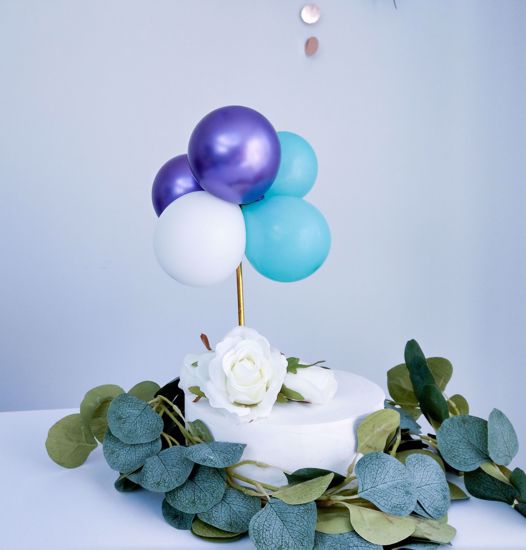 Picture of BALLOON CAKE TOPPER BUNCH PURPLE MINT