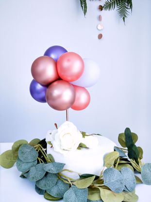 Picture of ROSE GOLD CHROME BALLOON CAKE TOPPER BIRTHDAY