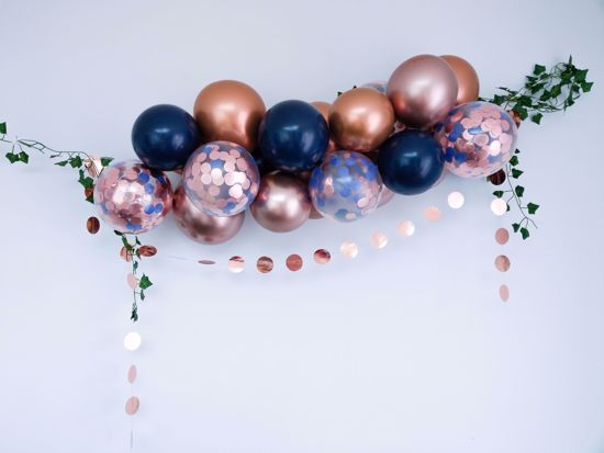 Picture of Rose Gold Balloon Arch Garland Navy Confetti