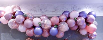 Picture of Rose Gold Balloon Garland Pink Arch Confetti Purple Chrome