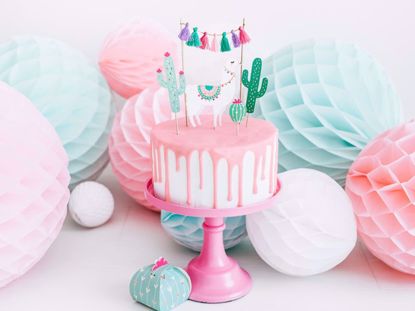 Picture of Llama Party Cake topper Birthday Tassel Garland
