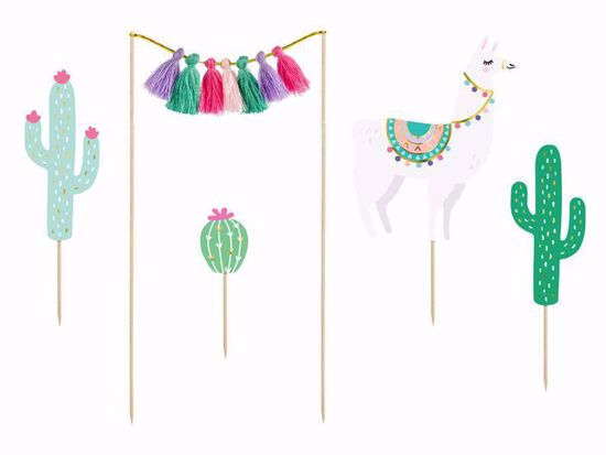 Picture of Llama Party Cake topper Birthday Tassel Garland