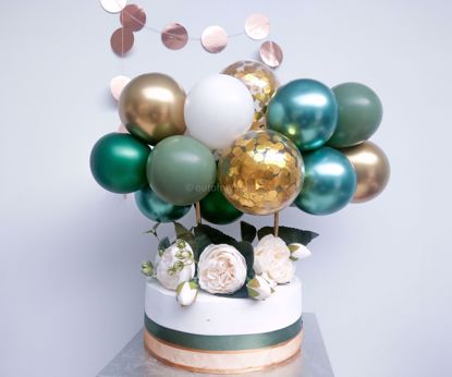 Picture of Cake Topper Balloon Garland Eucalyptus Gold Chrome