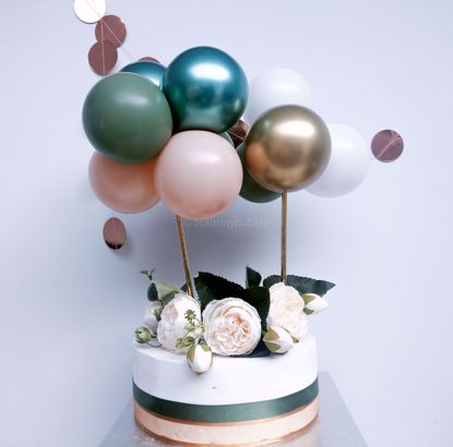 Picture of Balloon Cake Topper Eucalyptus Gold Chrome Blush