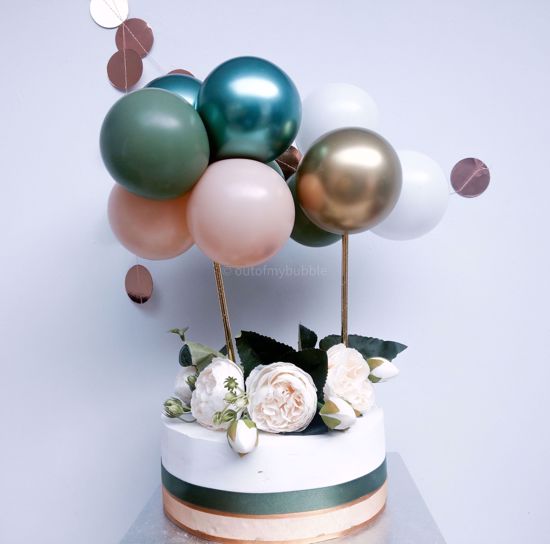 Picture of Balloon Cake Topper Eucalyptus Gold Chrome Blush