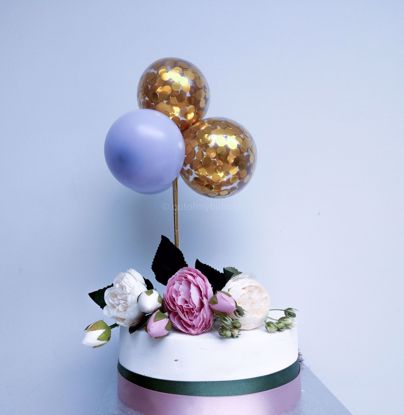 Balon Cake Roxo  Birthday cake roses, Beautiful birthday cakes, Birthday  cake toppers