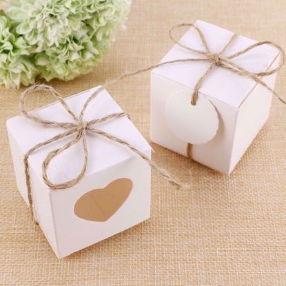 Picture of Heart Cut White Favor Boxes Wedding