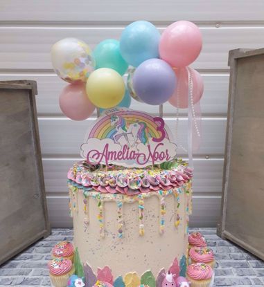 Picture of Balloon Cake Topper Mini Garland Princess Pastels