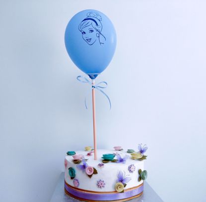 Picture of PRINCESS BLUE BALLOON CAKE TOPPER