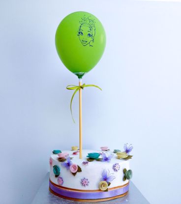 Picture of PRINCESS GREEN BALLOON CAKE TOPPER