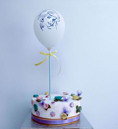 Picture of PRINCESS WHITE BALLOON CAKE TOPPER