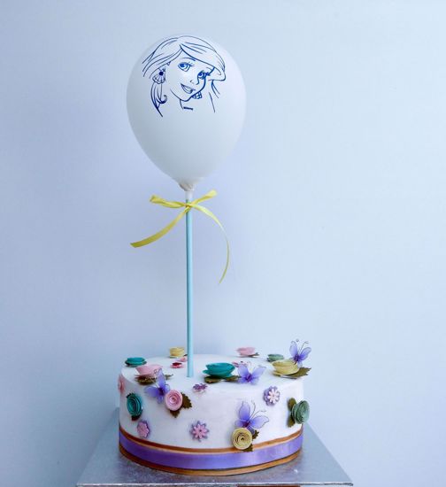 Picture of PRINCESS WHITE BALLOON CAKE TOPPER